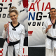 Dangela Guimarães e Patrik Cardoso com medalhas do Aberto da Croácia de taekwondo
