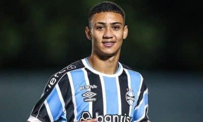 Confronto entre Grêmio e Bahia, válido pela semifinal da Copa do Brasil Sub-20 (Reprodução/X/@EscolaGremista)