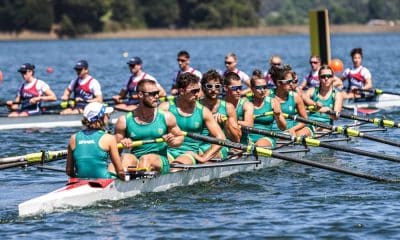 Equipe do Brasil no Oito Sem em ação no Pan de Santiago (William Lucas/COB)