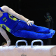 Diogo Soares durante apresentação no cavalo com alças do Mundial de ginástica artística; ele garantiu vaga olímpica