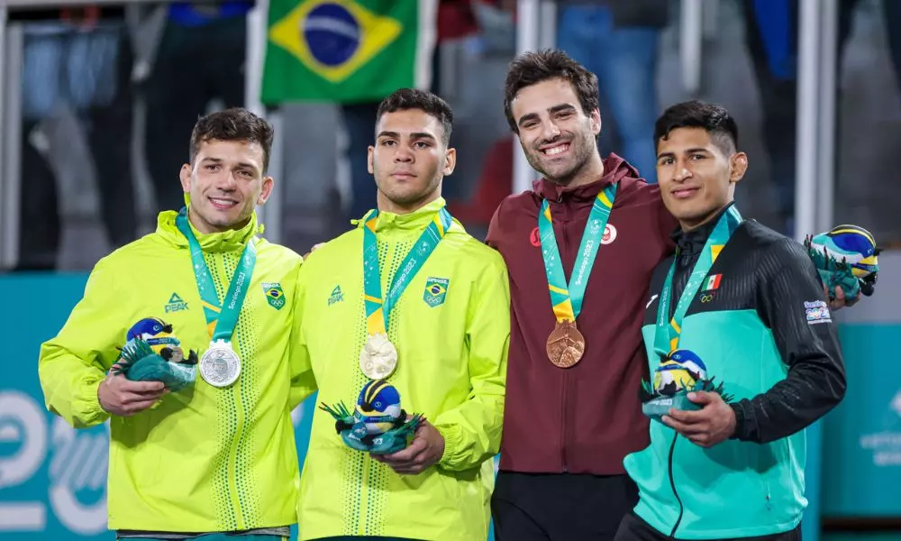 Dobradinha no pódio com Gabriel Falcão e Daniel Cargnin no judô dos Jogos Pan-Americanos de Santiago-2023