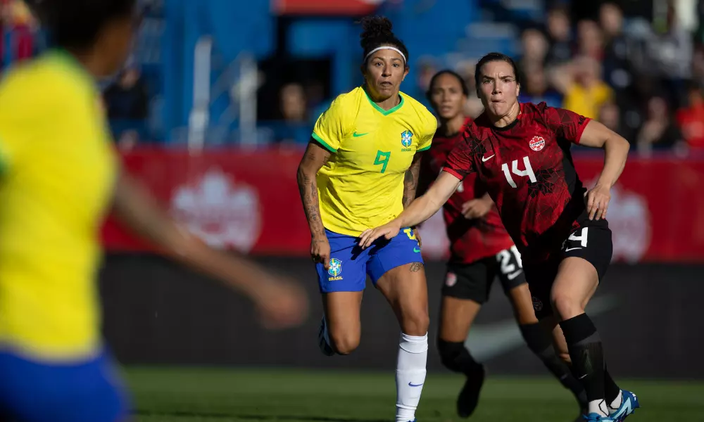 Cristiane em amistoso Brasil x Canadá
