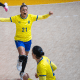 Adriana Cardoso, a Doce, comemora vitória do Brasil no handebol feminino dos Jogos Pan-Americanos Santiago-2023, que deu o ouro e vaga para Paris-2024