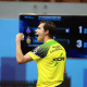Hugo Calderano comemora vitória no WTT Contender Muscat