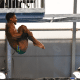 Isaac Souza durante execução de salto na final da plataforma 10m dos Jogos Pan-Americanos de Santiago-2023 - saltos ornamentais