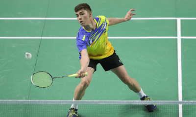 João Mendonça, parente de Joaquim, em ação no Mundial Júnior de badminton Internacional de El Salvador