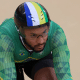 João Vitor da Silva durante prova do keirin do ciclismo pista nos Jogos Pan-Americanos de Santiago-2023