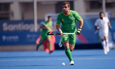 Joaquin Lopes em partida de hóquei sobre a grama nos Jogos Pan-Americanos de Santiago-2023