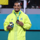 Kayo Santos com a medalha de bronze nos Jogos Pan-Americanos de Santiago-2023; ele dedicou a conquista à filha