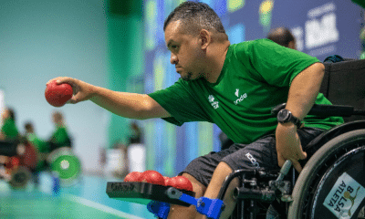 Maciel Santos em ação durante treino. Ele medalhou na Copa do Mundo de bocha em Portugal, assim como Andreza Oliveira e José Carlos Chagas