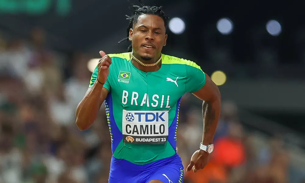 Paulo André em ação durante o Mundial de atletismo. Ele estará presente nos Jogos Pan-Americanos Santiago-2023