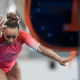 Rebeca Andrade compete no salto nos Jogos Pan-Americanos Santiago-2023. Ela vai tentar o ouro nos Jogos Olímpicos Paris-2024