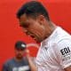 Na imagem, Thiago Monteiro vibrando com ponto conquistado.