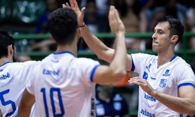Sada Cruzeiro comemora vitória pelo Campeonato Mineiro de vôlei masculino (Foto: Hedgard Moraes/Minas Tênis Clube)