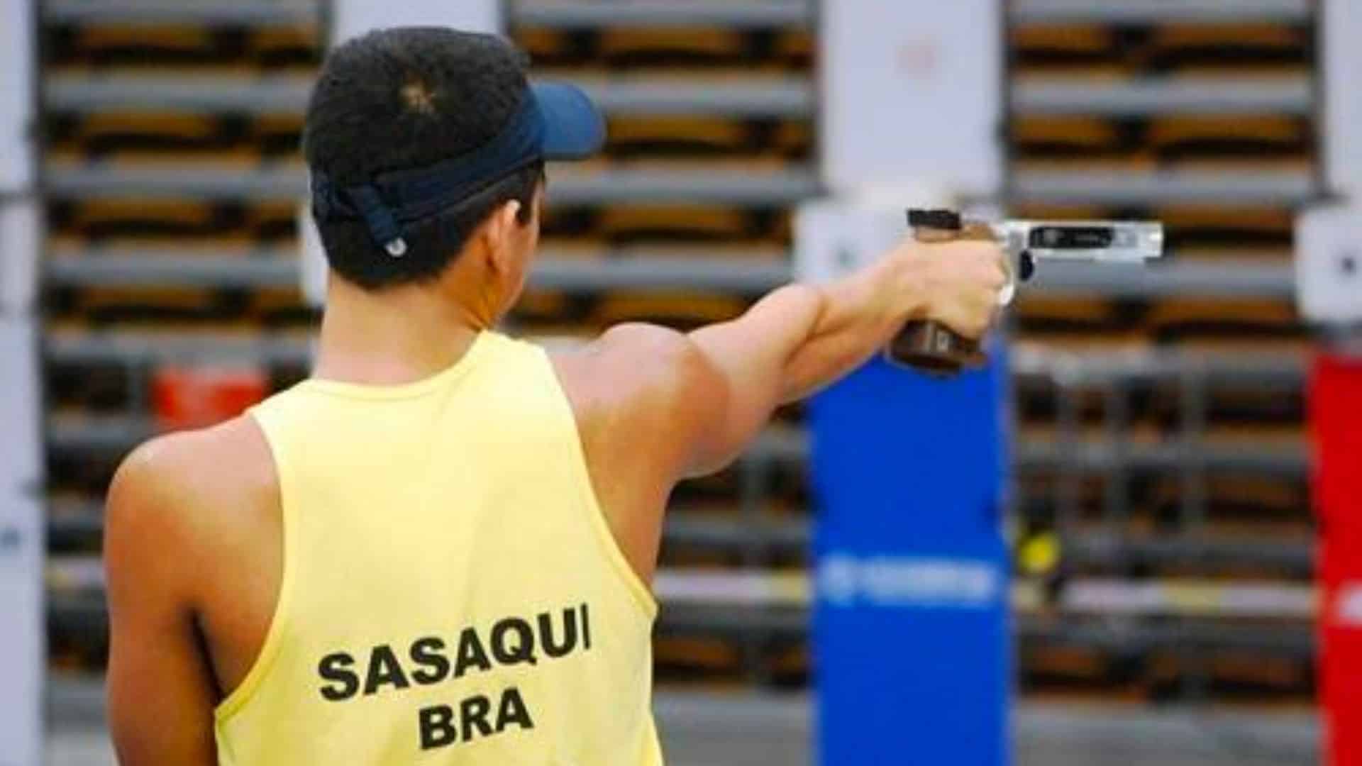 Gabriel Sasaqui em laser run do pentatlo moderno nos jogos pan-americanos (Foto: Divulgação)