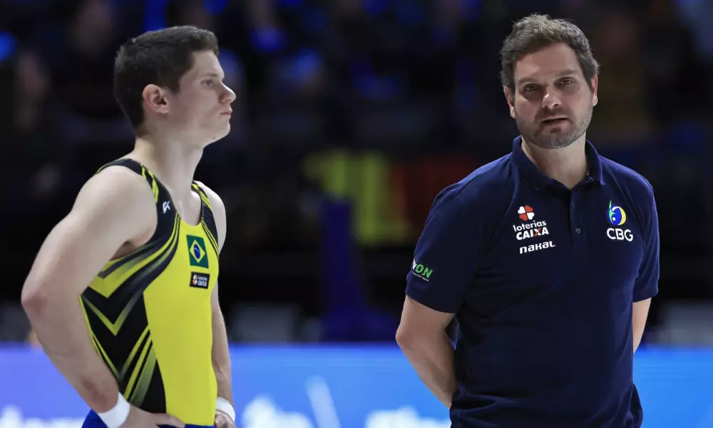 Diogo Soares e seu técnico Daniel Bisalchin