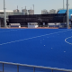 Santiago-2023: um dos campos de hóquei sobre grama, com gramado sintético azul brasileiro de hóquei sobre a grama masculino brasileiro de hóquei sobre a grama feminino tabela