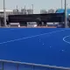 Santiago-2023: um dos campos de hóquei sobre grama, com gramado sintético azul brasileiro de hóquei sobre a grama masculino brasileiro de hóquei sobre a grama feminino tabela