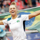 Laura Pigossi segura a bandeira do Brasil e comemora o ouro nos Jogos Pan-Americanos Santiago-2023, jogos olímpicos, paris-2024, tÊnis, Dayana Yastremska, onde assistir