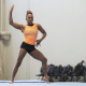 Rebeca Andrade em um treino durante os Jogos Pan-Americanos Santiago 2023