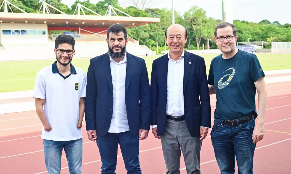 Dirigentes do CPB e da ASIC durante visita ao Centro de Treinamento Paralímpico