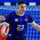 Comemoração do jogador do Pinheiros na classificação sobre o Handebol Guarulhos pelo Paulista (Ricardo Bufolin/ECP)