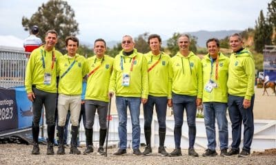 Equipe brasileira de hipismo de saltos, medalhista nos Jogos Pan-Americanos de Santiago-2023 (Luis Ruas/CBH)