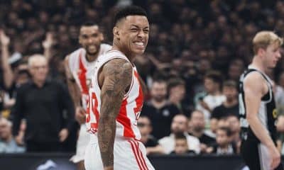 Brasileiro Yago dos Santos em quadra pela EuroLeague estrela vermelha euroliga (Reprodução/Instagram/@crvenazvezdakk), tiago splitter, paris basketball