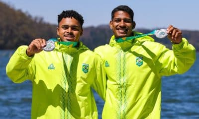 Brasileiros Filipe Vieira e Evandilson Neto, medalhistas de prata no Pan de Santiago (William Lucas/COB)