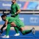 Brasil em ação no torneio masculino de hóquei sobre no Pan de Santiago (Alexandre Loureiro/COB)