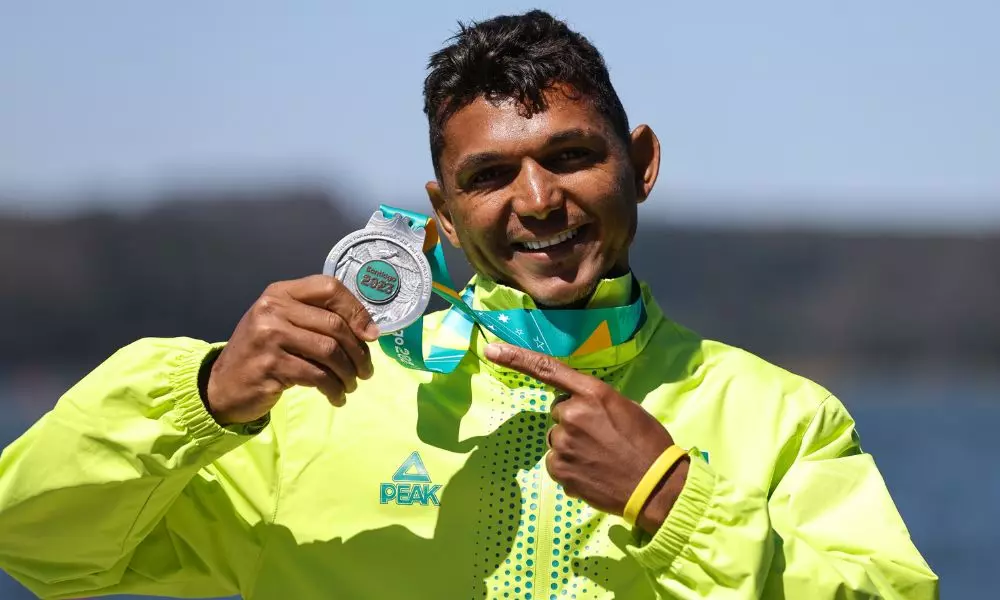 Brasileiro Isaquias Queiroz, prata na canoagem de velocidade no Pan de Santiago (William Lucas/COB)