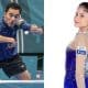 Hugo Calderano, do tênis de mesa, e Nicole Pircio, da ginástica rítmica, porta-bandeiras do Brasil na cerimônia de encerramento do Pan de Santiago-2023 (Divulgação/COB)