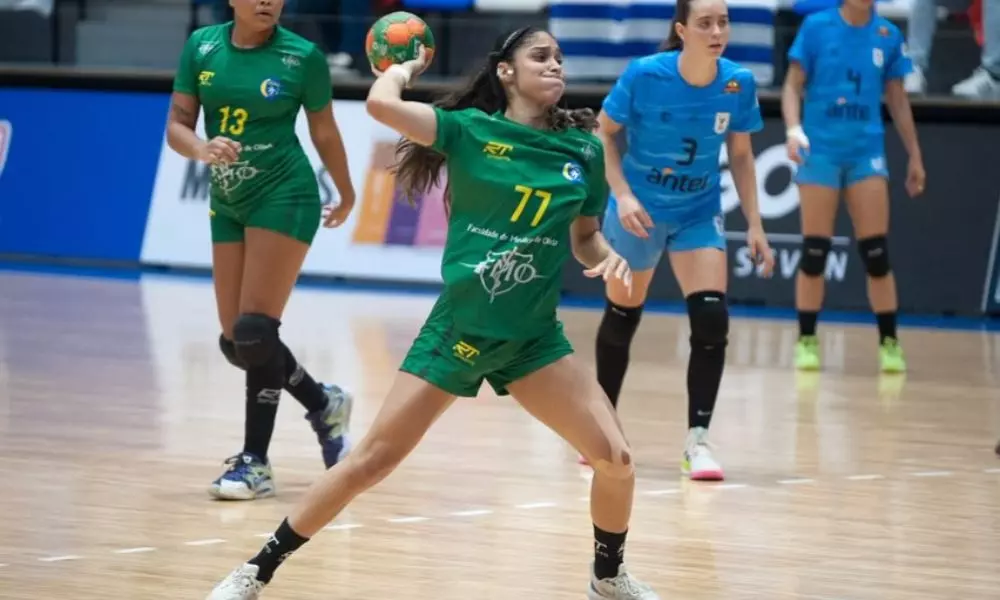 Confronto entre Brasil e Uruguai, válido pelo Sul-Centro-Americano Júnior de handebol feminino (Divulgação/Handball SC America)