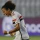 Comemoração de Aline na vitória do São Paulo sobre o Corinthians pela final do Paulistão Feminino (Reprodução/X/@SaoPauloFC_Fem)