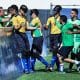 Equipe do Brasil de futebol de cegos em ação no Parapan de Santiago (Reprodução/X/@cpboficial)