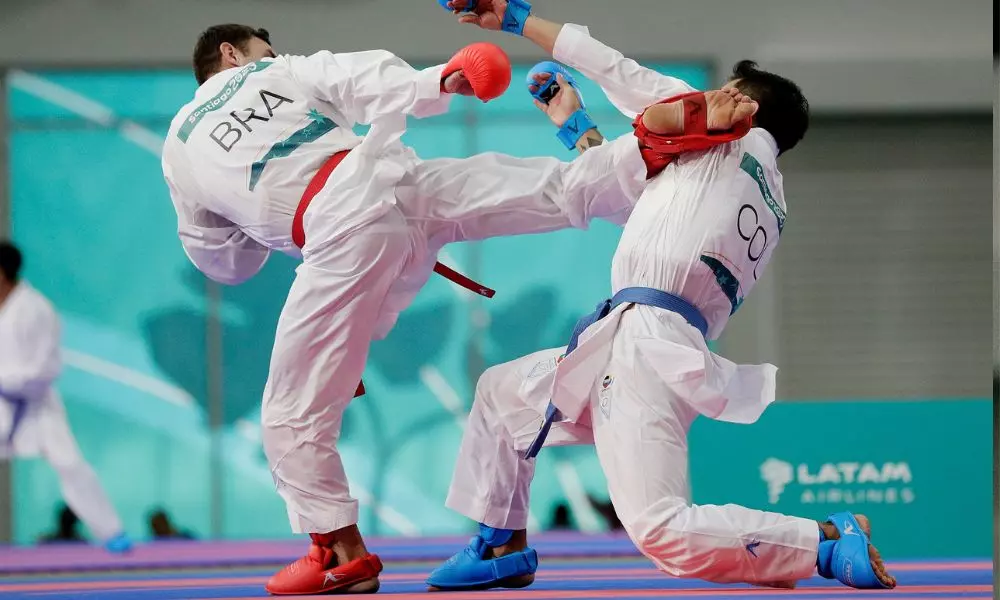 Douglas Brose acerta chute em adversário nos Jogos Pan-Americanos de santiago-2023