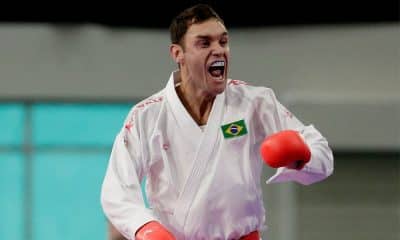 Douglas em ação no caratê dos Jogos Pan-Americanos de Santiago-2023