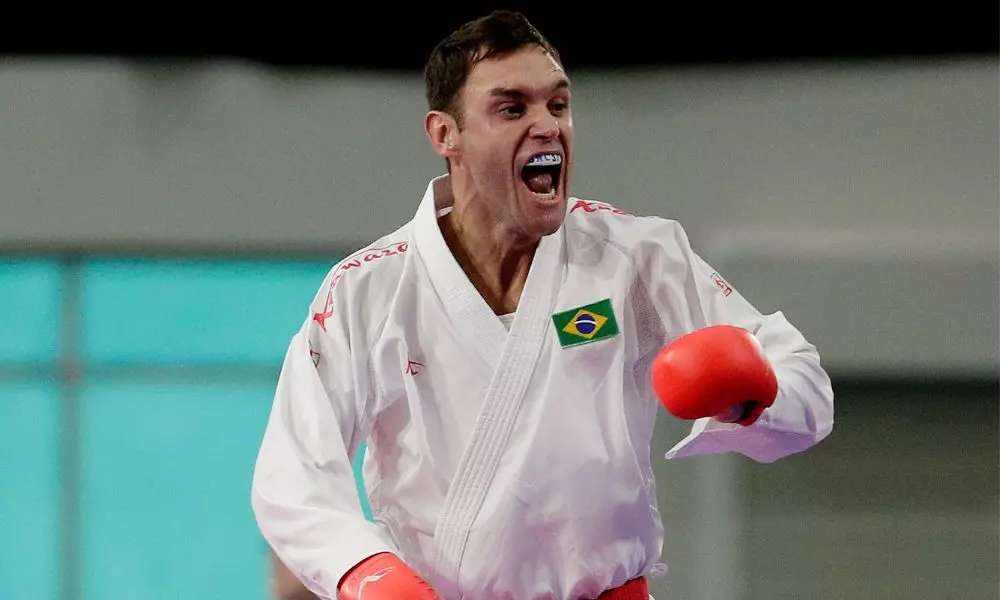 Douglas em ação no caratê dos Jogos Pan-Americanos de Santiago-2023