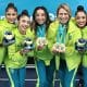 Equipe de ginástica rítmica nos jogos pan-americanos de santiago-2023