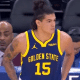 Gui Santos entrando em ação na NBA pelo GOlden State Warriors