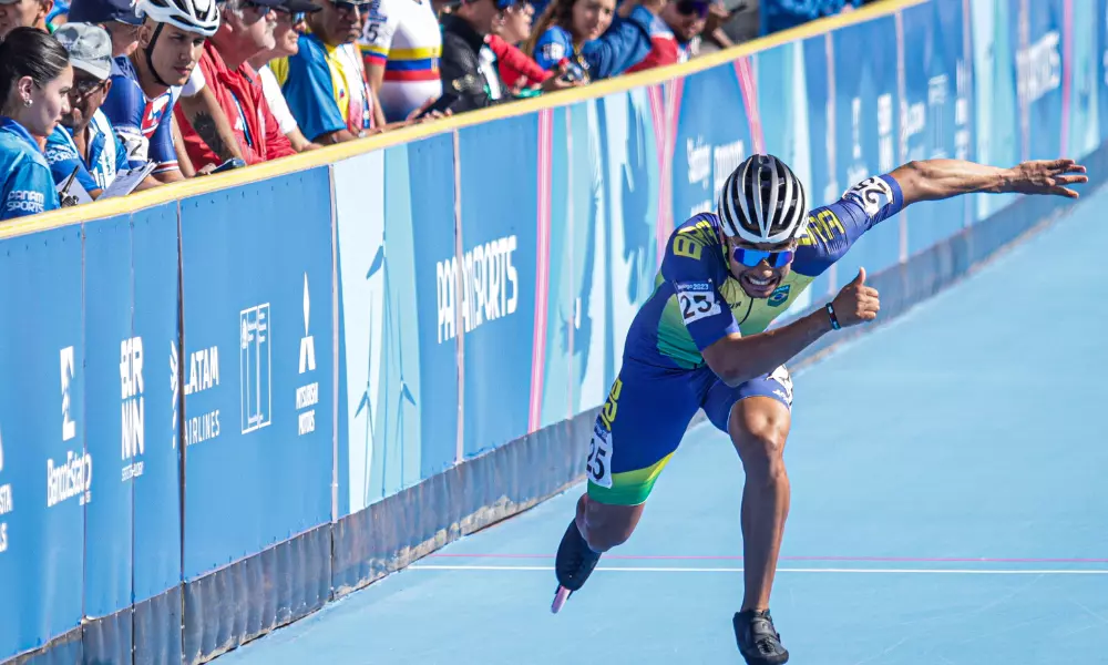 Guilherme Rocha, da patinação velocidade, nos Jogos Pan-Americanos de Santiago-2023
