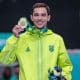 Hugo Calderano com a medalha de ouro do torneio de simples dos Jogos Pan-Americanos de Santiago-2023