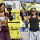 Isabelly Ávila e Gabryel com troféus da SLS Select Series