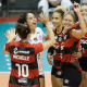 Jogadoras do Sesc Flamengo no Campeonato Carioca de vôlei feminino