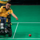 José Carlos Chagas durante disputa da bocha no Parapan de Santiago-2023
