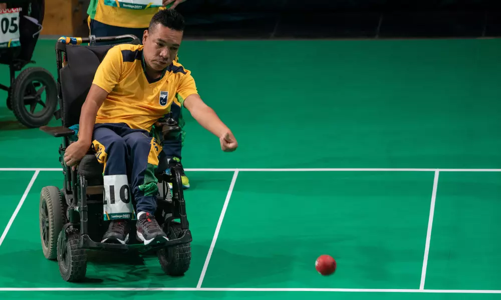 José Carlos Chagas durante disputa da bocha no Parapan de Santiago-2023