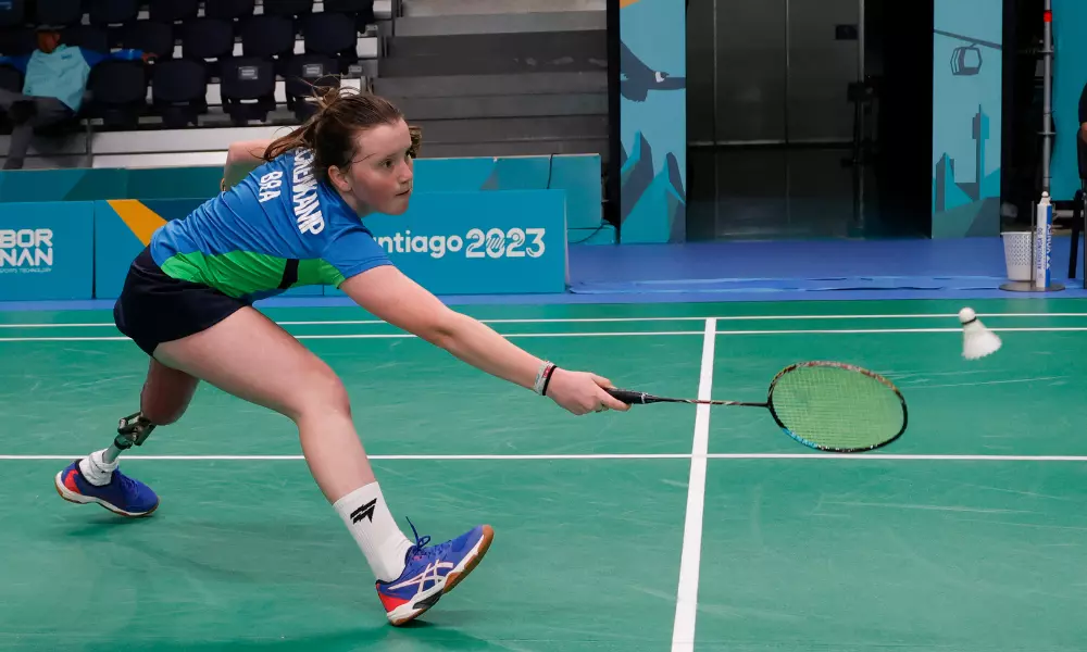 Kauana Beckenkamp no badminton do Parapan de Santiago-2023