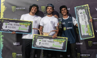 Gustavo Batista, o Bala Loka, no pódio da Copa Conquering de BMX Freestyle Park - Eduarda Bordignon também medalhou