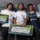 Gustavo Batista, o Bala Loka, no pódio da Copa Conquering de BMX Freestyle Park - Eduarda Bordignon também medalhou