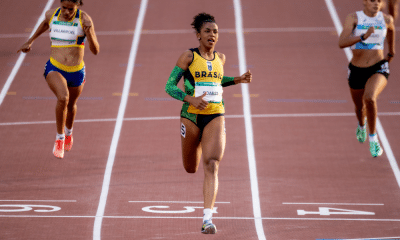 Rayane Soares em ação nos 100m T13 do Parapan de Santiago-2023